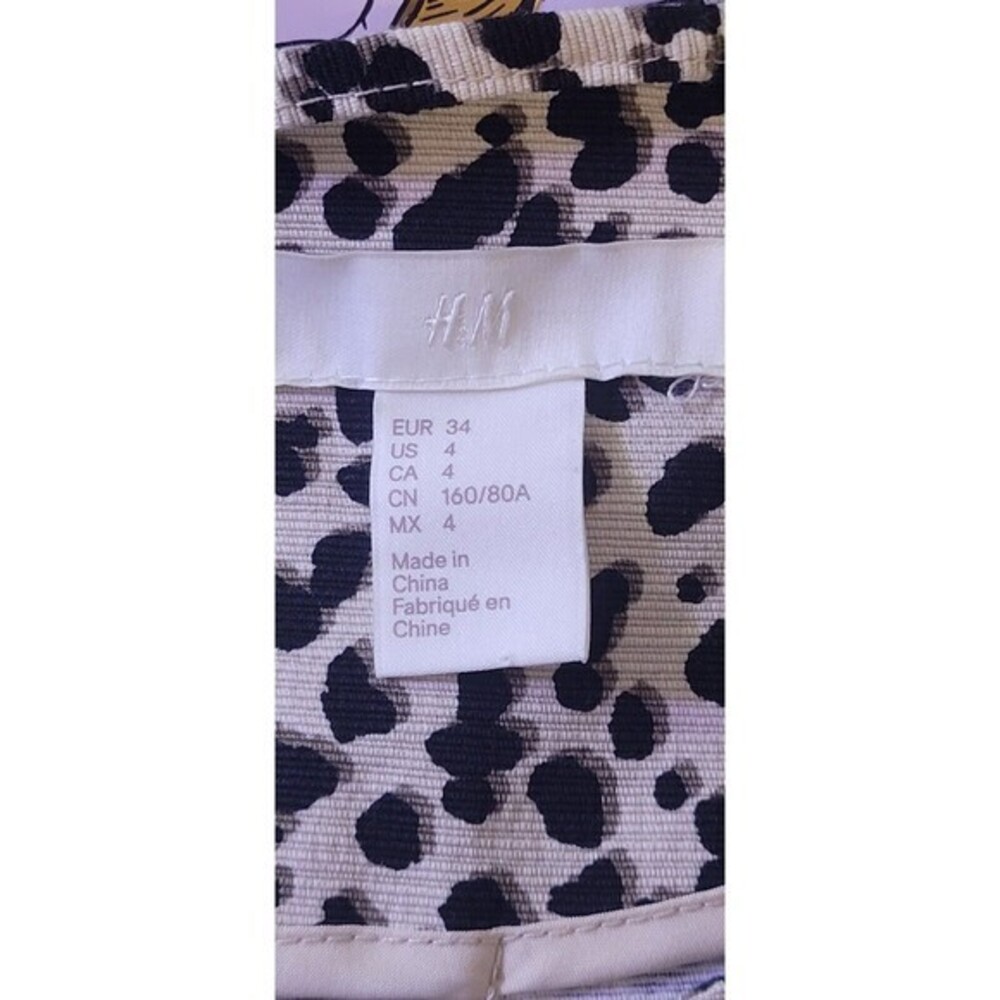 H & M Women's Size 4 Animal Print Open Front Jacket With 3/4‎ Sleeves - Picture 8 of 10